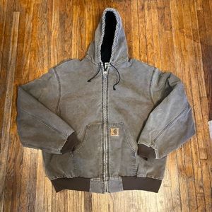 Vintage Distressed Brown Carhartt Jacket - Size XL
